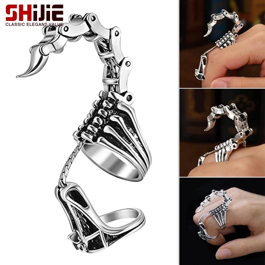 Anel Escorpião Móvel Joias Punk Brinquedo de Ponta do Dedo Alívio do Estresse Vintage Armadura Gótica Enrolada Knuckle Metal Rock Anéis de Dedo Inteiro