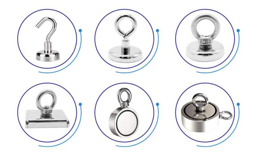 SONTAKUKOU Magnetic Super Strong Magnetic Hook with Rope for Treasure Hunting, Warehouse, Fishing, Drawing, River, Lake (KNJ20)