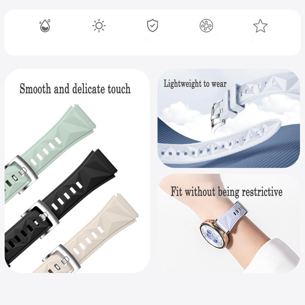 Bracelet 18mm pour Huawei GT6 5 41mm Sport Respirant Pression-Libération Rapide Hommes Femmes Bracelet Poignet en Fluororubber pour Huawei GT5 4 41mm