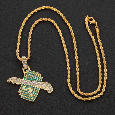 New Three-dimensional Beauty Necklace Flying Money Pendant European and American Nightclub Hip-hop Jewelry