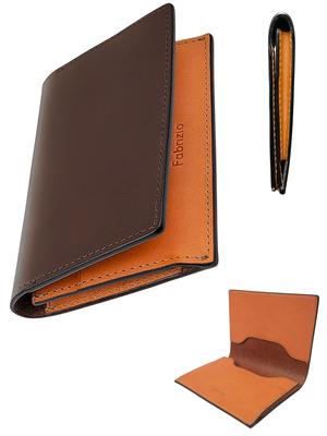 Pouzdro na vizitky pro muže a luxusní italské velké vizitky z pravé kůže [Fabrizio] pro ženy, pouzdro, kožené, tenké, stylové