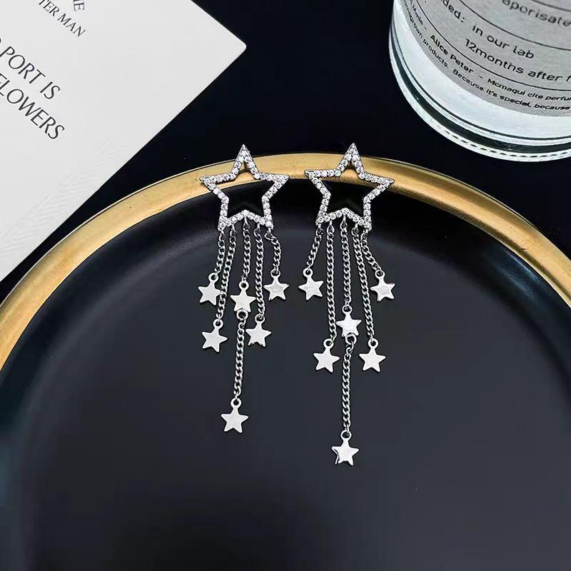 

Galaxy Into A Dream, Star Fringed Earrings, Light Luxury Temperament, Niche Design, High-End Earrings, Earrings, Women