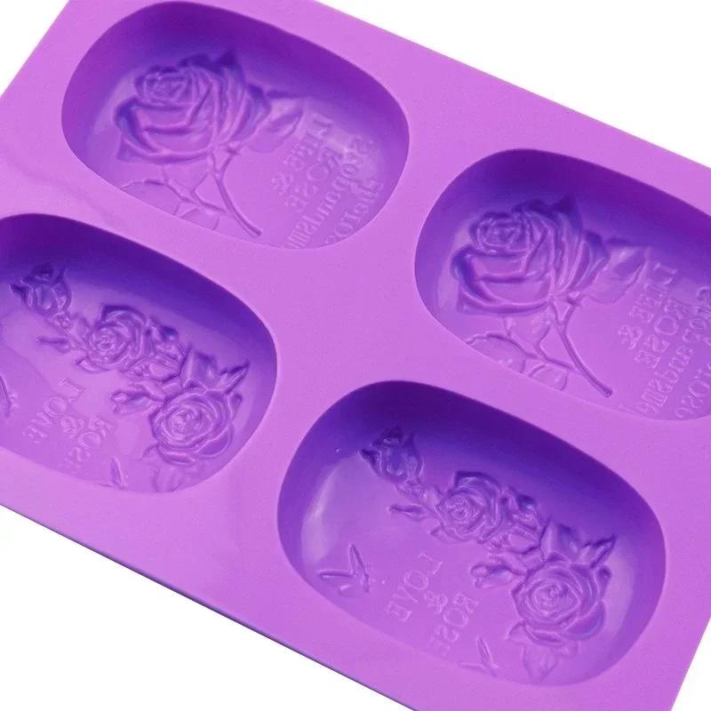Heart Rose Flower Silicone Soap Mold DIY Handmade Soap Molds Soap Making Fondant Cake Candle Molds Craft Accessories Small Tools