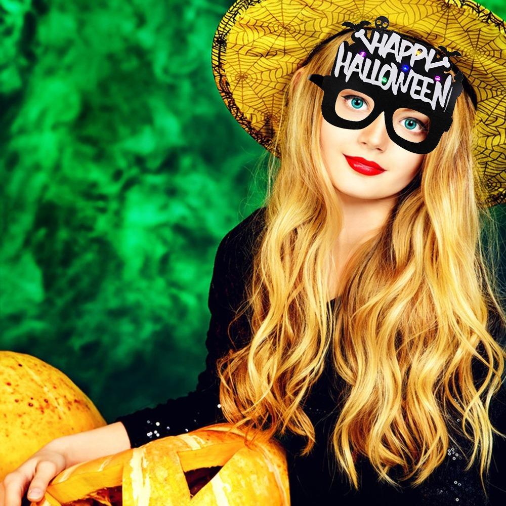 Plastic Pumpkin Glasses LED Halloween Eyewear Frame Festival Halloween Luminous Glasses  Women