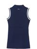 Anno Contrasting Sleeveless Dress Women's Summer Polo Collar Slit Letter Short Skirt