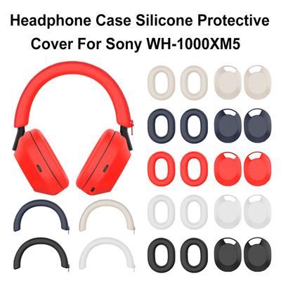 Headphone Case Headphone Protective Case Silicone Headset Headbeam Sleeve Earmuff Shell Cover for Sony WH-1000XM5 Headphones