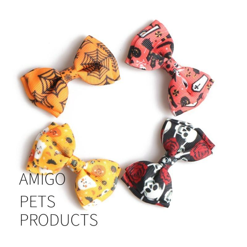 1Pcs New Cat Collar Bell Bow Halloween Web Series Neck Collar Cute Christmas Ghost Spider Skull Pumpkin Cat Dog Collar
