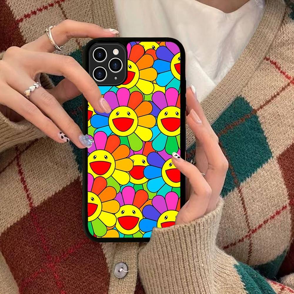 T-Takashi M-Murakami For IPhone 17 16 15 14 13 12 11 Pro Max Plus Shockproof PC+TPU Phone Back Cover