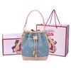 Strawberry Bear Original Niche Design Fashion Everyday Versatile Commuter Drawstring PVC Bucket Bag Crossbody Shoulder Tote Bag BMK-72712