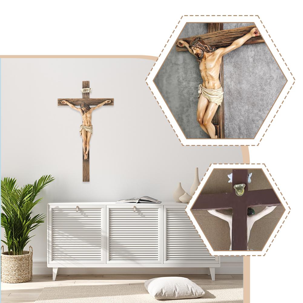 Langvarige farger Hjemmeinnredning Luktfri for langsiktig samling Påske Resin Krusifiksstatue Hjemmekontor Omhyggelig polert