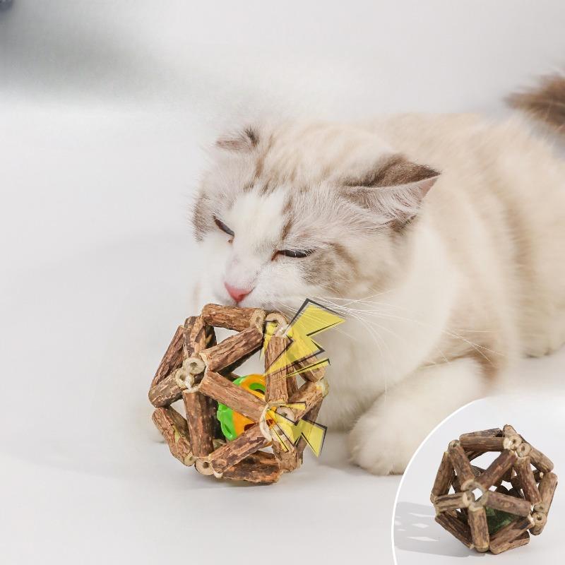 Cat Wood Tianliao Mint Balls, Cat Toys, Cat Weaving, Cat Mint, Pet Bell Balls, Pet Supplies