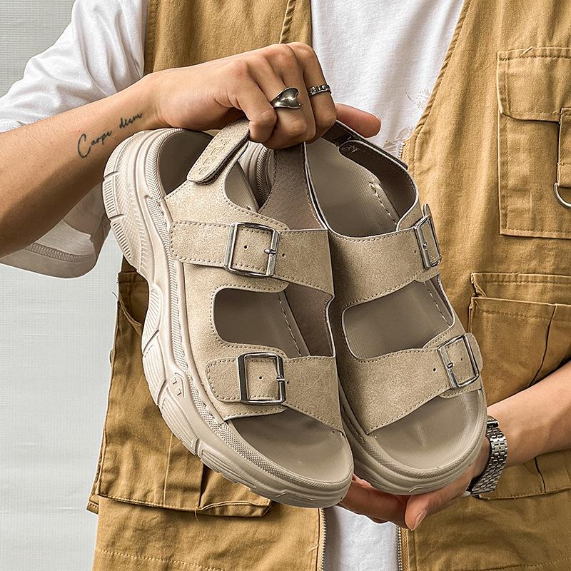 

Однословные шлепанцы лето новые британский стиль мягкая подошва легкие нескользящие модные повседневные износостойкие пляжные туфли 471211-J 44 белый