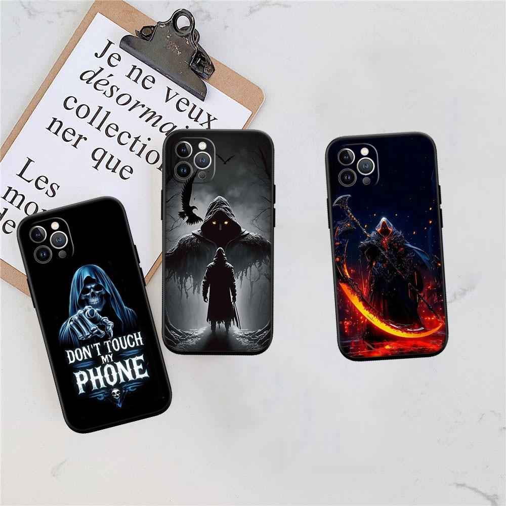 BF97 Skeleton Skull Grim Reaper Soft Shell Phone Case for Redmi Note 13 14 Pro+ Plus A3 A3X 13X 13C 13R 14S 14C 14R