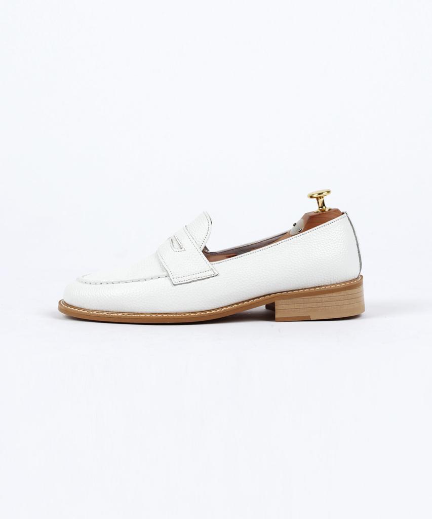 Custommood Reimi Ople Cowhide Penny Loafers (Ople White)