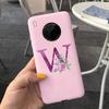 For Huawei Y9a 2020 Case 6.63'' Cute 26 Letters Cover Case For Huawei Y9a Y 9a Soft TPU Fundas HuaweiY9a Shockproof Phone Bumper