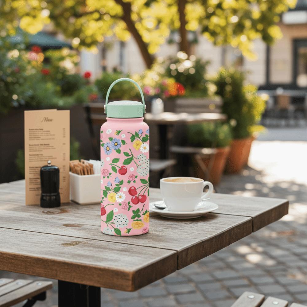 INS Insulated Water Bottle 1L Portable Outdoor Insulated Mug Leak-proof Large Capacity Thermal Water Bottle Kitchen Supplies