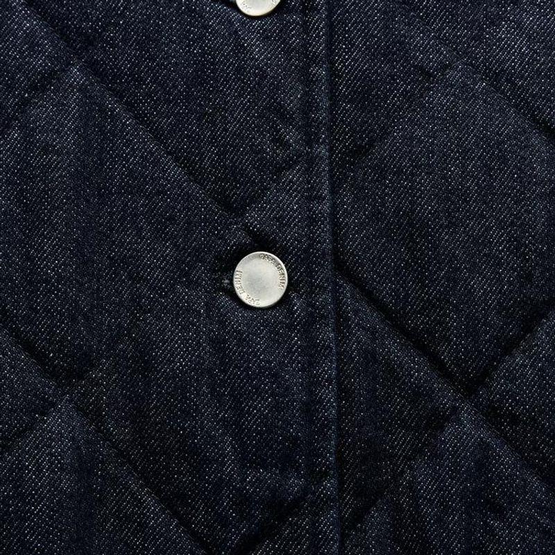 Fall and Winter New Women's Quilted Stand Collar Loose Single Breasted Denim Cotton Jacket Short Jacket 8845040