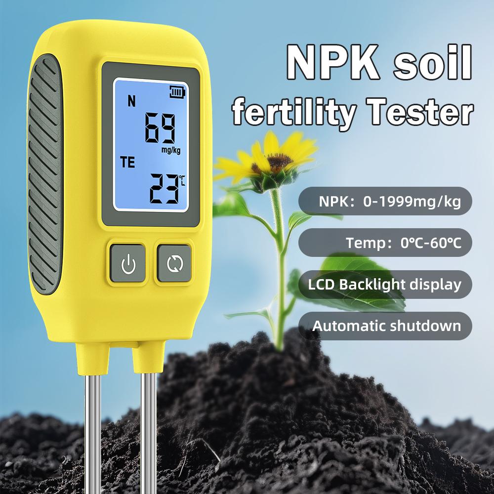 NPK Soil Temperature Sensor Nitrogen Phosphorus Potassium Nutrient Detector Fertility Meter Tester Greenhouse Garden