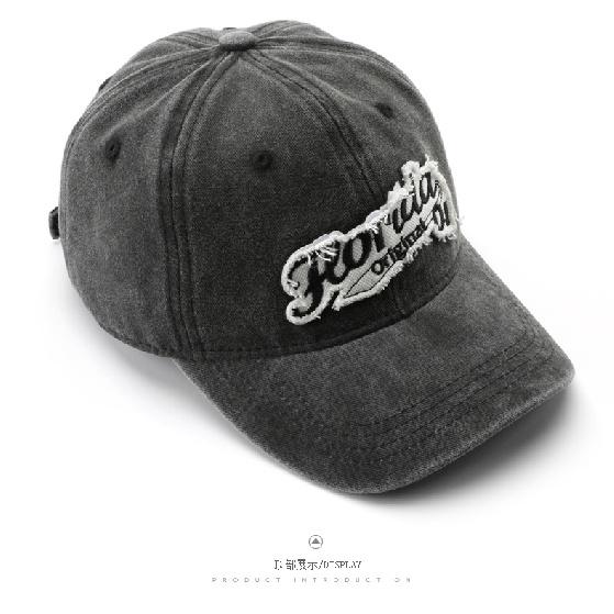 Women's washed letter baseball cap, outdoor sports cap, men's travel sun hat, duckbill cap