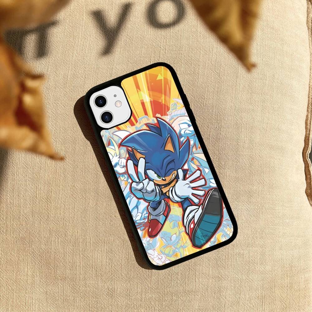 

1PC Anime S-SonicS H-Hedgeho PC+TPU Protective Phone Case For iPhone 17 16 Pro max 15 Plus 14 13 12 11 Cover iPhone 16 pro