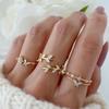 9Pcs/Set Vintage Gold Color Love Heart Butterfly Metal Rings Set for Women Simple  Assembly Rings Paty Jewelry Gift Accessries