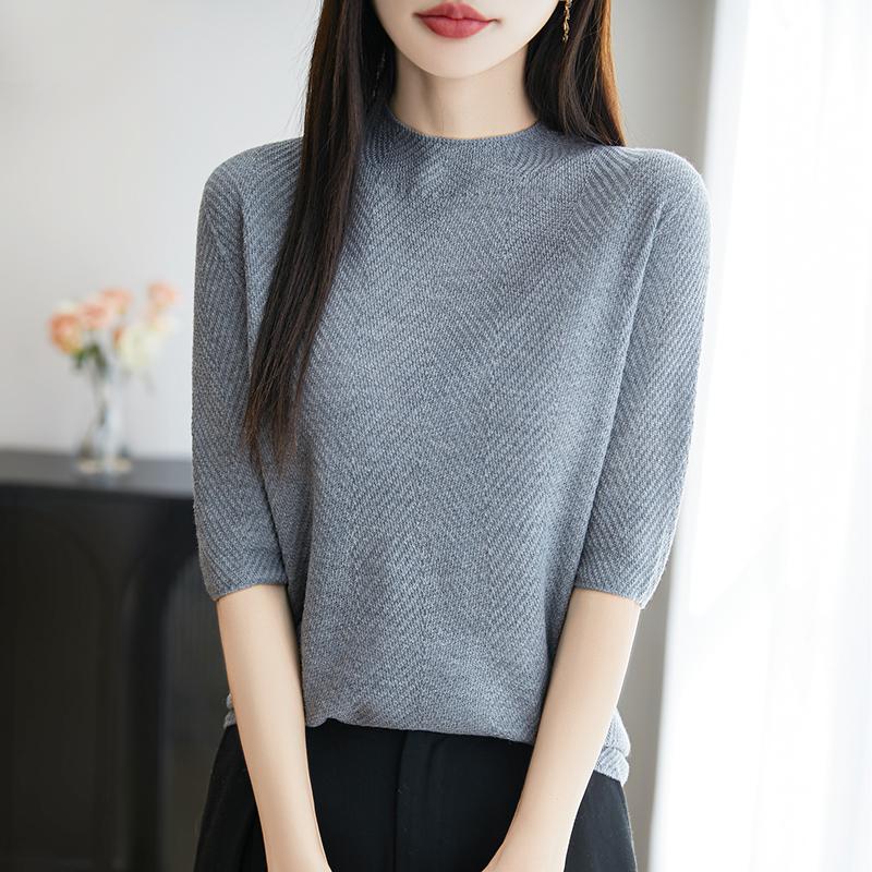 All-Season Women's 50% Wool 50% Silk Sweater | Lightweight Warm Blend Pullover | Luxury Cashmere Silk Knitwear