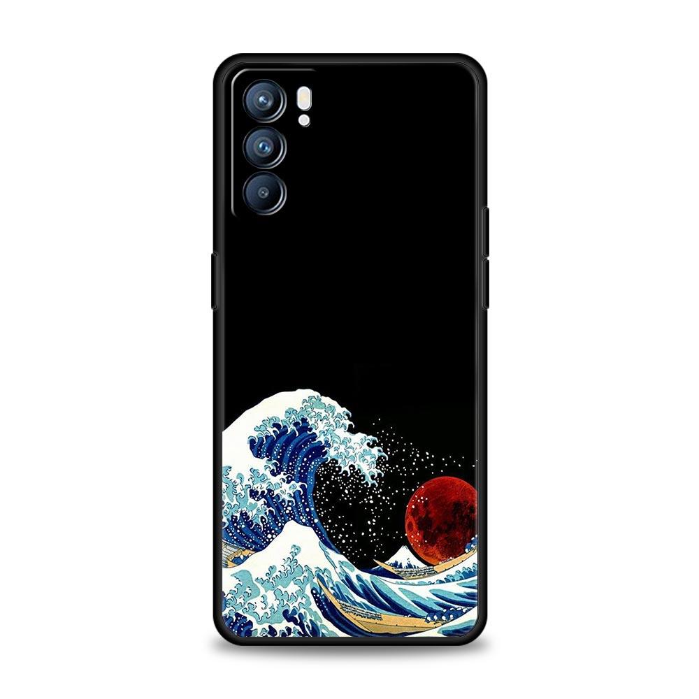 Japan The Great Wave Of Kanagawa Case For Oppo Reno8 Reno7 Reno6 Pro A54 5G Find X6 X5 A53 A52 A9 A15 A17 A16 A57 A31 Cover
