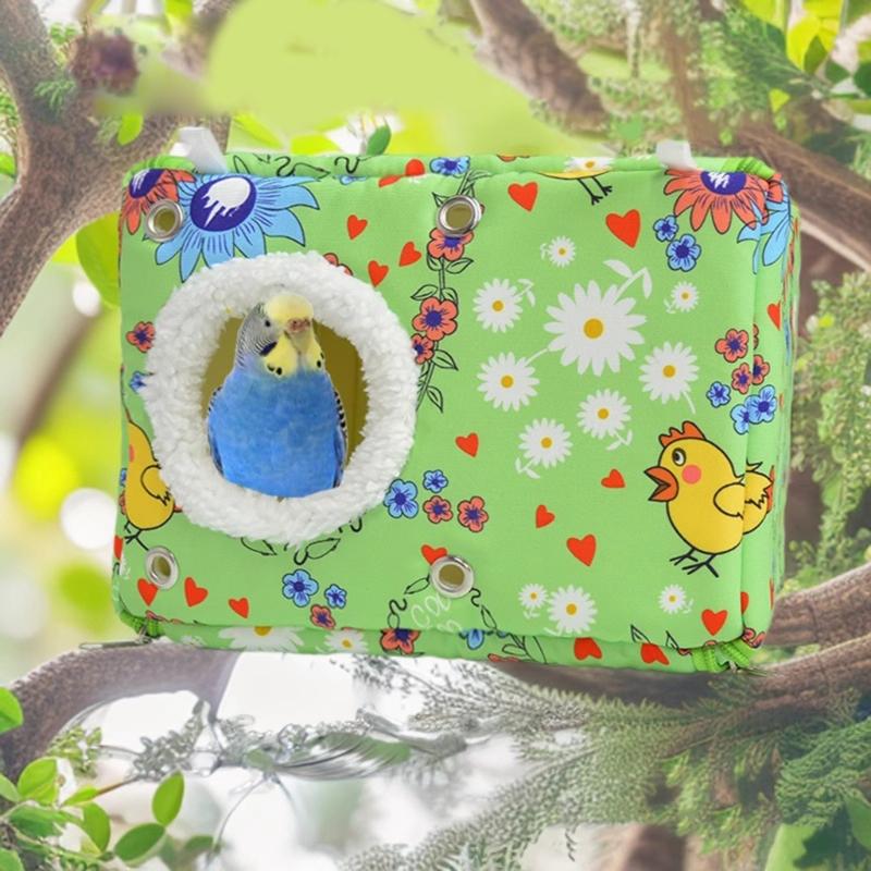 Ninho de Papagaio de Pelúcia Grosso Rede de Gaiola de Pássaro Quente Cama para Clima Frio Design de Pendurar Seguro na Gaiola Abrigo para Pássaros