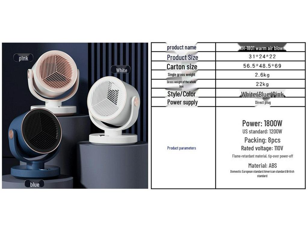 Compact Desktop Heater: Ideal for Home, Office, or Bathroom Use
