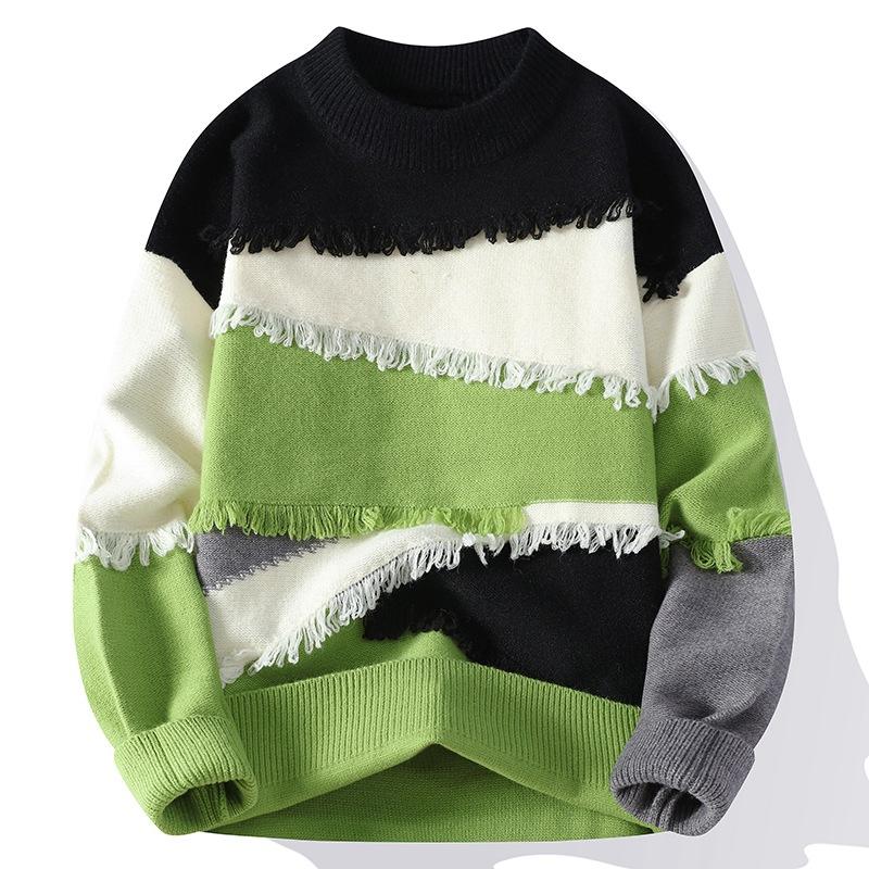Hot sale, popular, new casual half-crew neck sweater in autumn and winter, men's bottomed knitted sweater