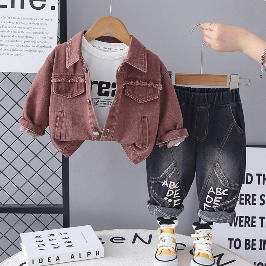 Kids Casual Long-Sleeve Set, Comfortable Daily Wear Outfits