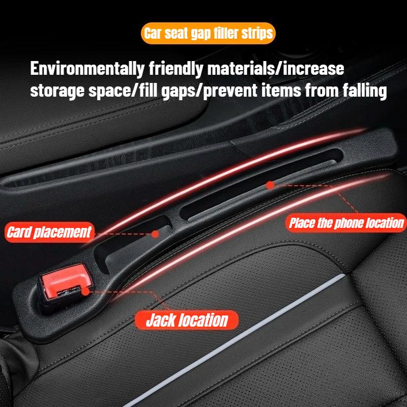 2 Stück/Paar Auto-Sitzspalt-Füller Seitennaht-Stopfenleiste Auslaufsicherer Füllstreifen Für Alle Automodelle Geldbörse Handyhalter Autozubehör
