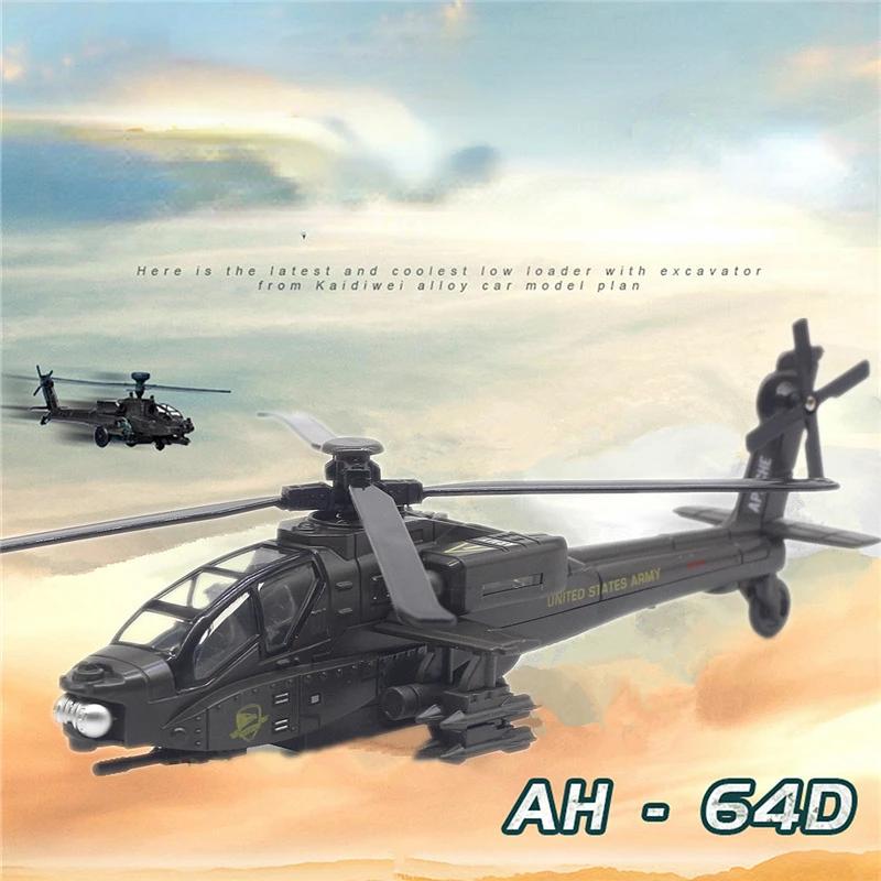 Apache Armed Helicopter Model Acoustooptic Military Aircraft Model Toy Ornament Gift FJ16