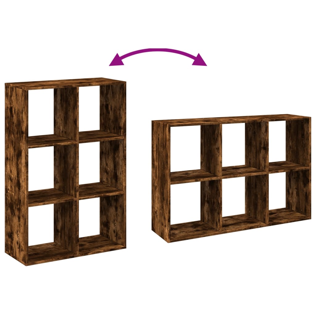 Room Divider Bookshelf Smoked Oak 69.5 x 29 x 103.5 cm