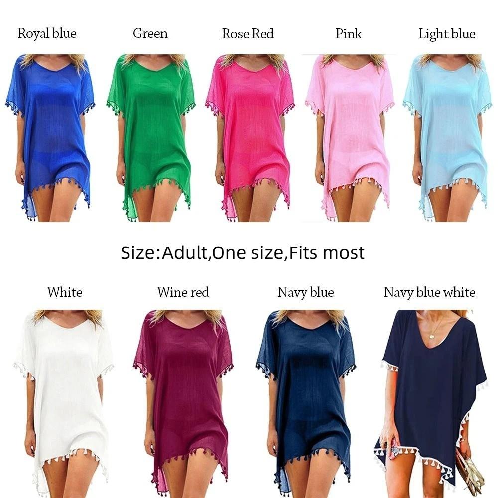 Übergröße Sommer Sonnenschutz Kittel Locker Bikini Cover-Ups Mode Badekleid für Damen