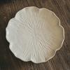 Flower-Shaped Ceramic Plate for Salads and Desserts - Japanese Pottery Style