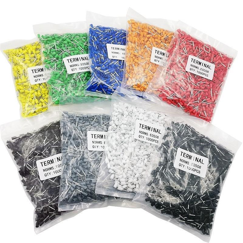 E0508 E7508 E1008 Tubular Crimp Terminals 1000pcs for Reliable Electrical Installations