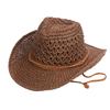 Straw Western Cowboy Hat For Men Women Cowgirl Shapeable Wide Brim Sun Beach Cap Outdoor Travel