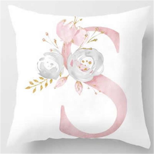 Ins Nordic Pillowcase Design Pink Letter Cushion Pillowcase Car Sofa Waist Design Home Furnishing