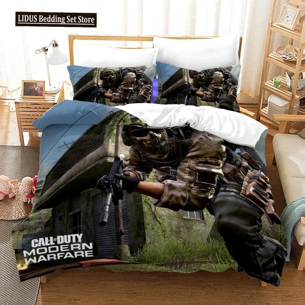 

Постільна білизна Call Of Duty Warzone Комплект односпальний, полуторний, двоспальний, queen, king Розмір ігрового комплекту для ліжка Дорослий, Дитяча спальня Комплекти з підковдрою 3D-друк 020 EU Single 135x200cm