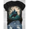 Summer Round Neck 3D Bird Pattern Print Top Fashionable Casual Short Sleeved Men's T-shirts