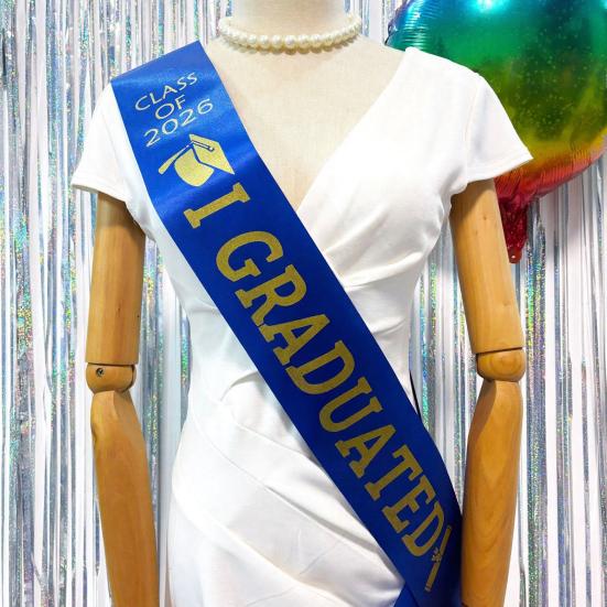Graduation Ribbon Letter Print Adjustable Length Class of 2026 Celebration Ribbon Ceremony Outfit Accessory