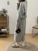 Spring 2026 Plus Size Women's Korean Casual Patchwork Hoodie & Skirt Set