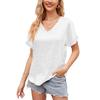DAFIFY Women's Fashion Summer Casual Leopard Print Short Sleeve V-Neck T-shirts and Tops