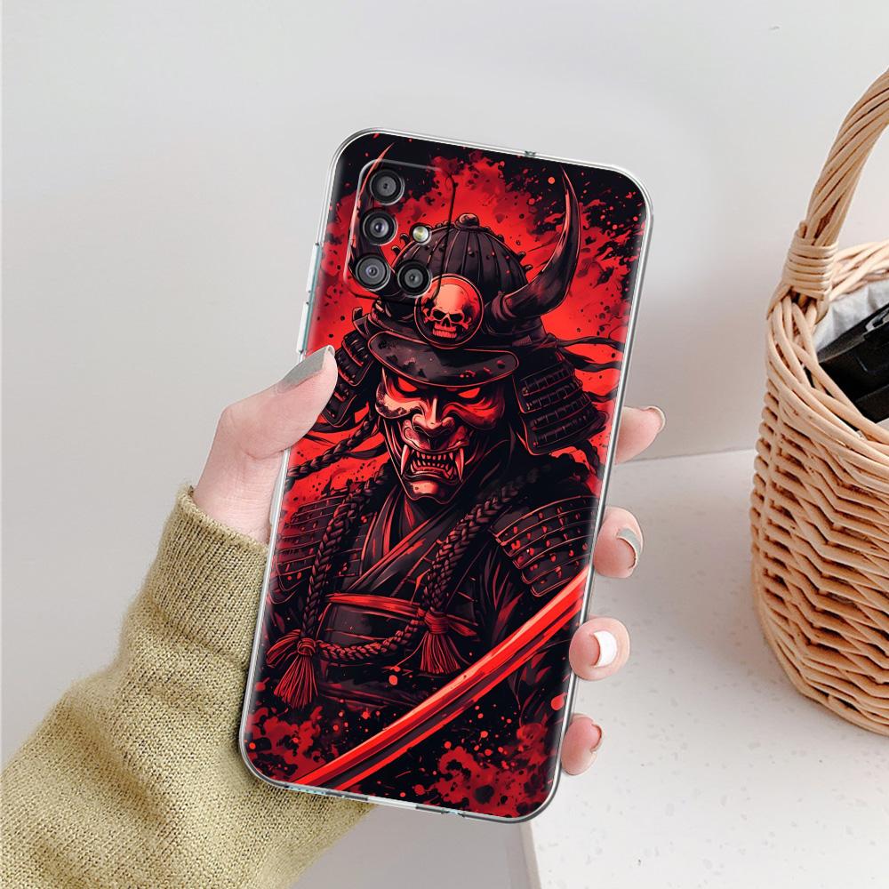 Phone Case For Samsung A15 A13 A35 A55 A51 A71 A41 A31 A21S A05 A17 A23 A25 A33 A53 A73 5G A07 4G Cover Japan Ghost Face Samurai