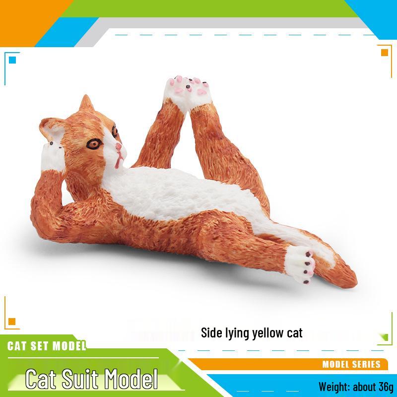 Children's Black and White Kitten Simulation Set - Toy Cat Figurine
