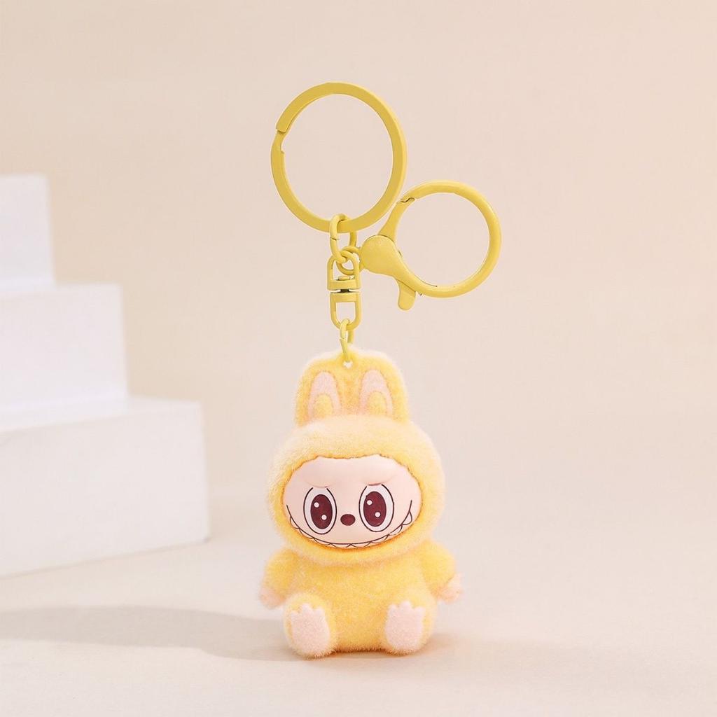 Labubu Pendant Keychain 6CM Pendant Backpack Mobile Phone Accessories Plush Sitting Posture