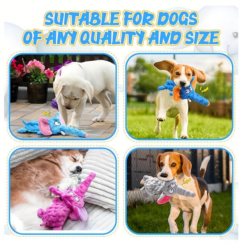 Indestructible Bite-Resistant Dog Chew Toy, Squeaky Elephant Plush Teeth Cleaning Toy, For Small Medium Large Dogs Pet Supplies