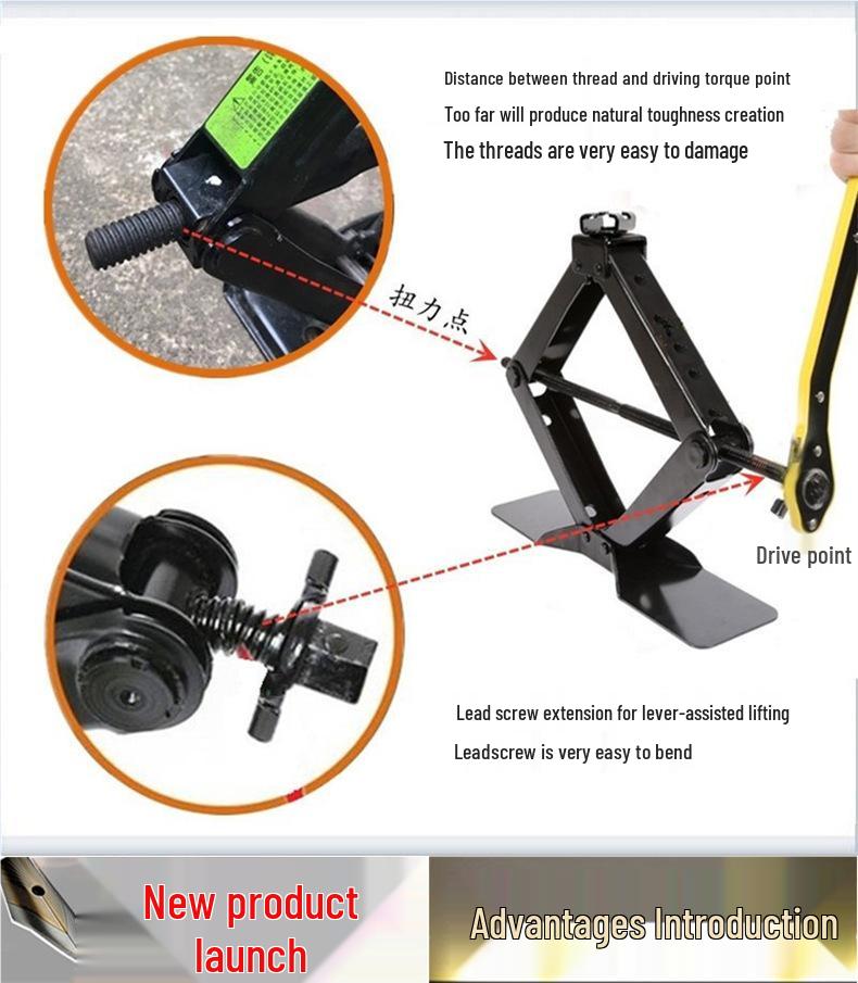 12V Electric Hand-Crank Multifunctional Bottle Jack for SUVs, Trucks, and Cars