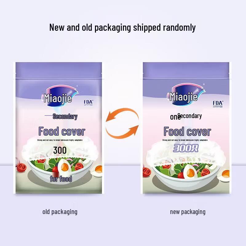 Miaojie Disposable Food-Grade Fresh-Keeping Covers 300 Count